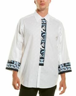 Dolce & Gabbana Majolica Print Mazzini Fit Woven Shirt Men Casual Button Downs