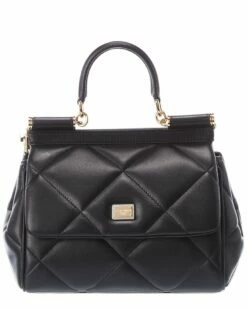 Dolce & Gabbana Quilted Sicily Small Leather Satchel Women Satchels & Top Handles