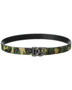 Dolce & Gabbana Logo Buckle Reversible Leather Belt Women Belts