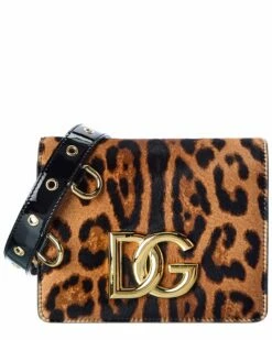 Dolce & Gabbana 3.5 Haircalf & Leather Crossbody Women Crossbody Bags