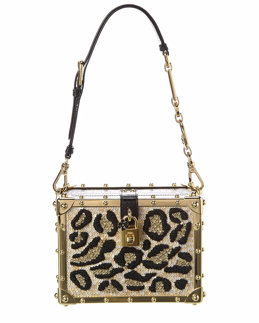 Dolce & Gabbana Satin & Croc-Embossed Leather Box Bag Women Shoulder Bags 3 Dolce & Gabbana Satin & Croc-Embossed Leather Box Bag Women Shoulder Bags
