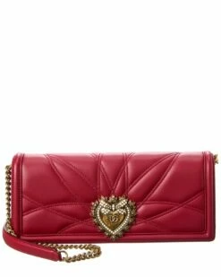 Dolce & Gabbana Devotion Leather Baguette Women Shoulder Bags