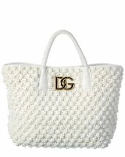Dolce & Gabbana DG Crochet Shopper Tote Women Shoulder Bags