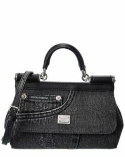 Dolce & Gabbana Sicily Small Patchwork Denim Shoulder Bag Women Shoulder Bags
