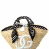 Dolce & Gabbana Kendra Straw & Leather Tote Women Totes -Dolce & Gabbana Sales 1161485540 RLLZ 1