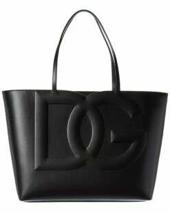 Dolce & Gabbana DG Logo Medium Leather Tote Women Totes