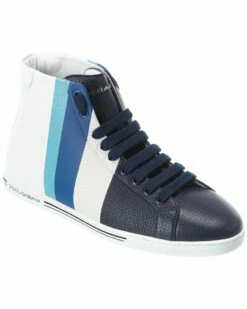 Dolce & Gabbana Saint Tropex Leather High-Top Sneaker Men Fashion Sneakers