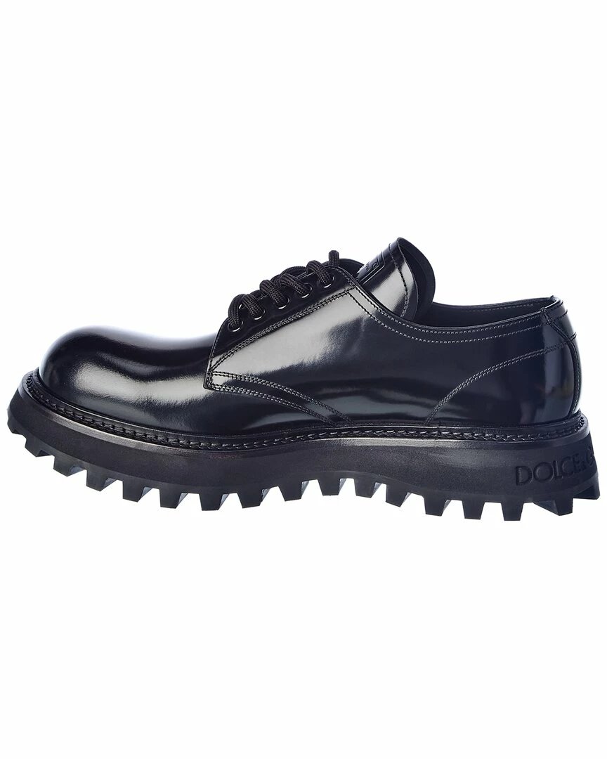 Dolce & Gabbana Leather Derby Shoe Men Dress Shoes Black 4 Dolce & Gabbana Leather Derby Shoe Men Dress Shoes Black - Image 2
