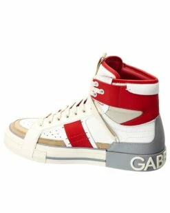 Dolce & Gabbana Leather High-Top Sneaker Men Fashion Sneakers -Dolce & Gabbana Sales 1312131049 RLLZ 2