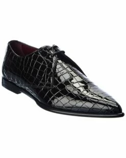 Dolce & Gabbana Croc-Embossed Patent Oxford Men Dress Shoes