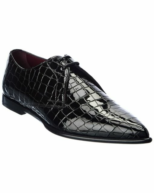 Dolce & Gabbana Croc-Embossed Patent Oxford Men Dress Shoes -Dolce & Gabbana Sales 1312513956 RLLZ 1