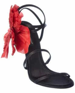 Dolce & Gabbana Silk Flower Satin Sandal Women Heeled Sandals