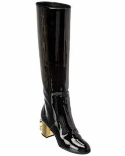 Dolce & Gabbana DG Karol Patent Knee-High Boot Women Boots