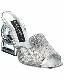 Dolce & Gabbana DG 3.5 Satin & Leather Sandal Women Heeled Sandals