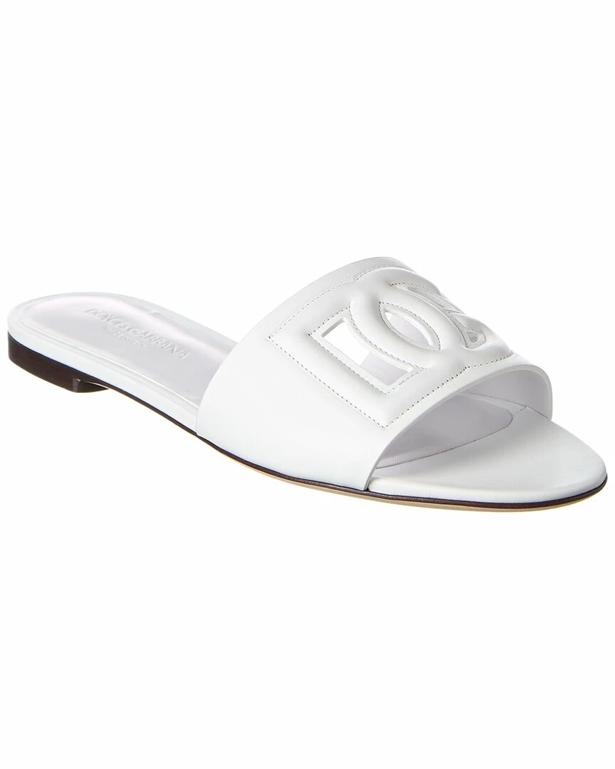 Dolce & Gabbana DG Logo Leather Sandal Women Flat Sandals White 8 Dolce & Gabbana DG Logo Leather Sandal Women Flat Sandals White - Image 6