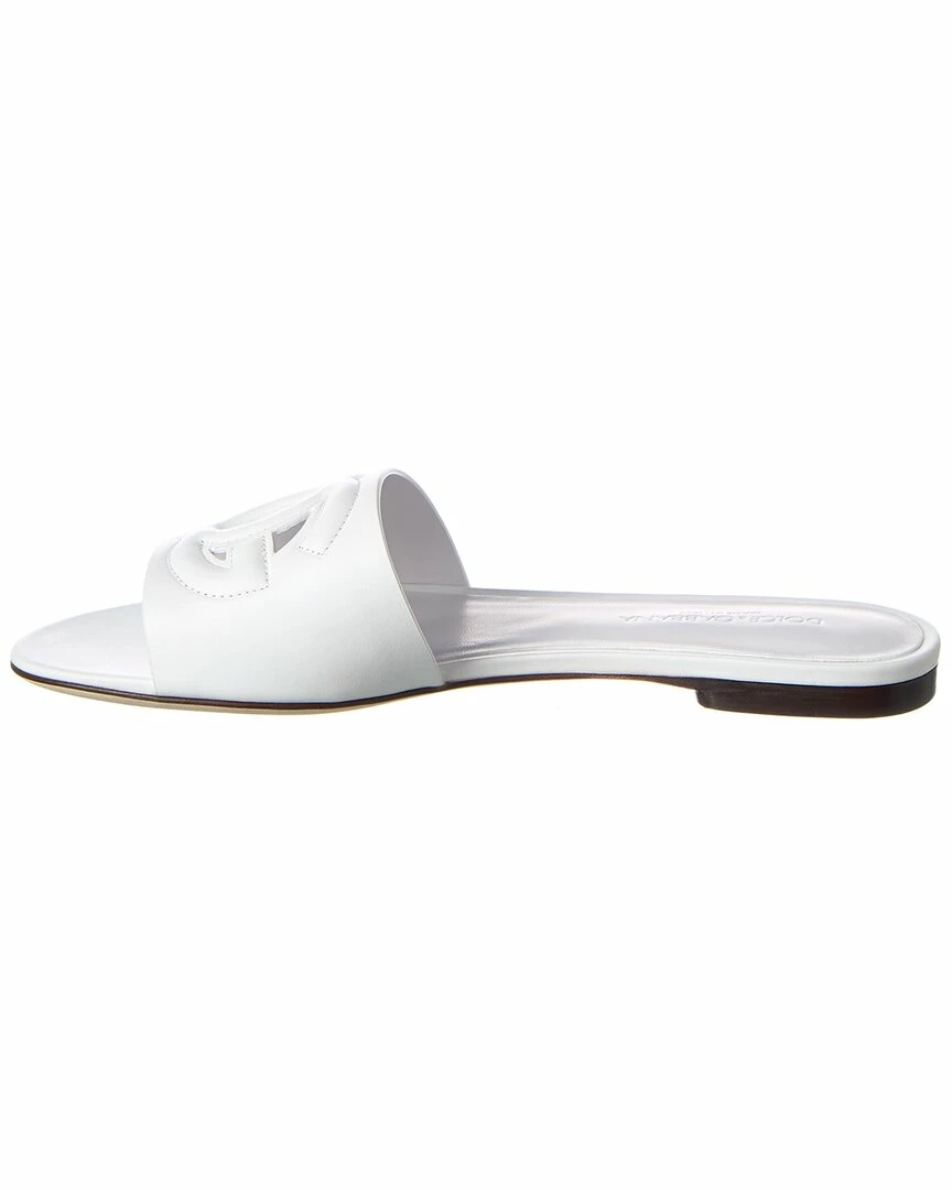 Dolce & Gabbana DG Logo Leather Sandal Women Flat Sandals White 4 Dolce & Gabbana DG Logo Leather Sandal Women Flat Sandals White - Image 2
