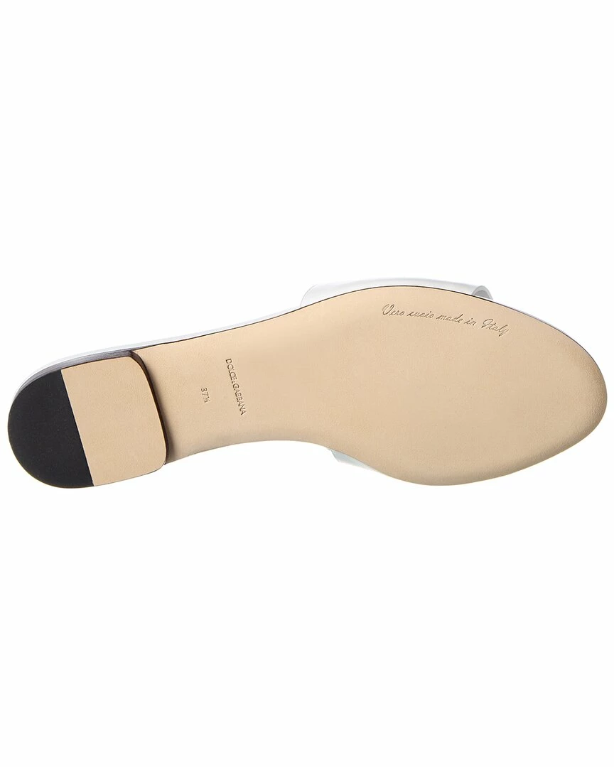 Dolce & Gabbana DG Logo Leather Sandal Women Flat Sandals White 6 Dolce & Gabbana DG Logo Leather Sandal Women Flat Sandals White - Image 4
