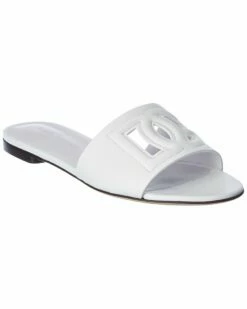 Dolce & Gabbana DG Logo Leather Sandal Women Flat Sandals