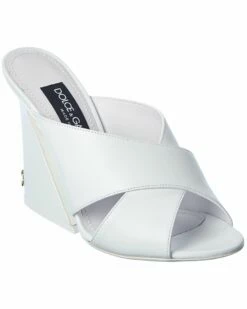 Dolce & Gabbana Geometric Leather Sandal Women Heeled Sandals