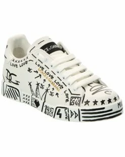 Dolce & Gabbana Portofino Leather Sneaker Women Fashion Sneakers