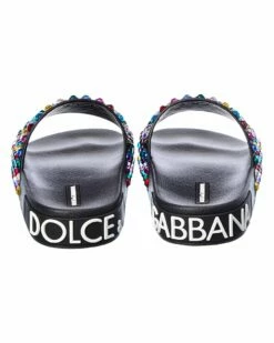 Dolce & Gabbana Crystal Leather Slide Women Flat Sandals 9 Dolce & Gabbana Crystal Leather Slide Women Flat Sandals -Dolce & Gabbana Sales 1313346890 RLLZ 3