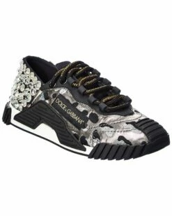 Dolce & Gabbana NS1 Lurex & Leather Sneaker Women Fashion Sneakers
