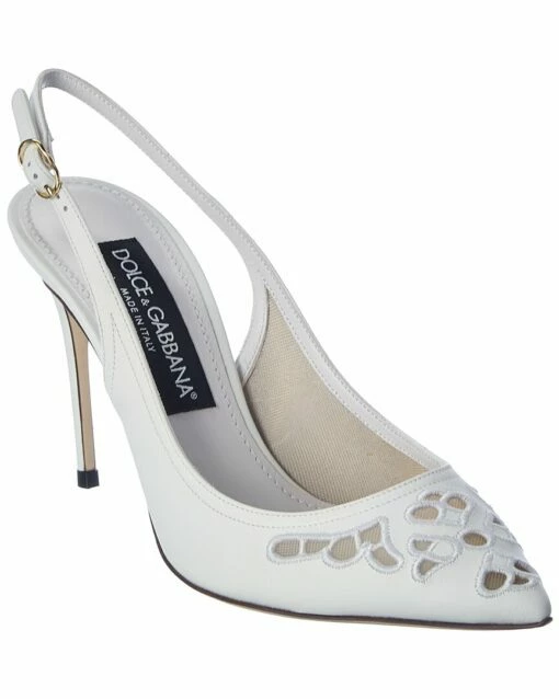 Dolce & Gabbana Embroidered Leather Slingback Pump Women Pumps -Dolce & Gabbana Sales 1313383815 RLLZ 1
