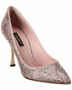 Dolce & Gabbana Crystal Embellished Satin Pump Women Pumps