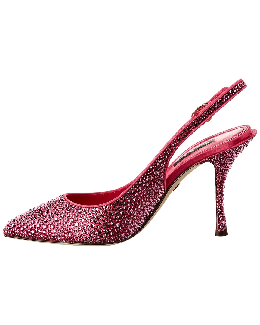 Dolce & Gabbana Crystal Embellished Satin Slingback Pump Women Pumps 4 Dolce & Gabbana Crystal Embellished Satin Slingback Pump Women Pumps - Image 2