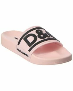Dolce & Gabbana Logo Rubber Slide Women Flat Sandals