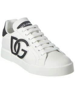 Dolce & Gabbana Portofino DG Logo Leather Sneaker Women Fashion Sneakers