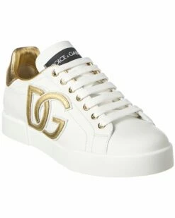 Dolce & Gabbana Portofino DG Logo Leather Sneaker Women Fashion Sneakers