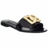 Dolce & Gabbana DG Logo Leather Sandal Women Flat Sandals -Dolce & Gabbana Sales 1313538504 RLLZ 1