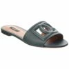 Dolce & Gabbana DG Logo Leather Sandal Women Flat Sandals -Dolce & Gabbana Sales 1313538506 RLLZ 1